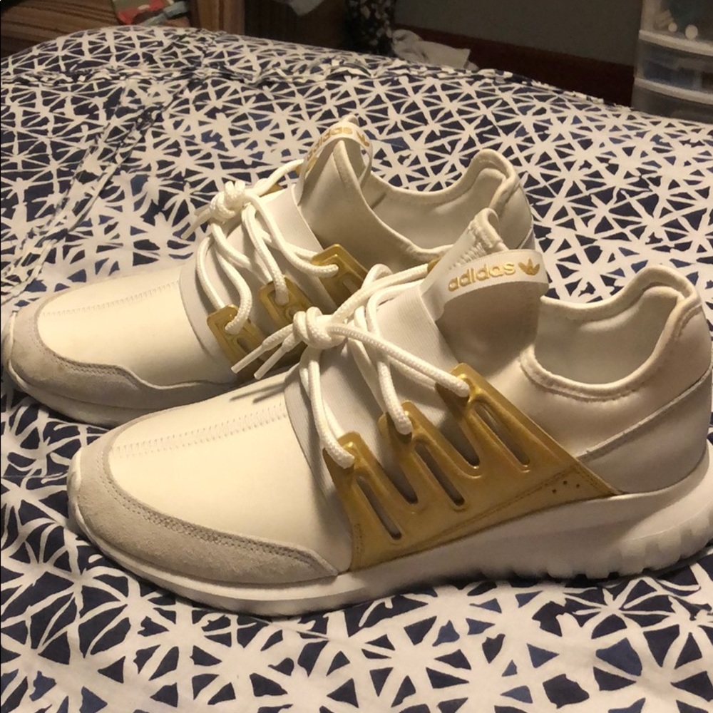 Retro White/Gold hand painted Adidas
